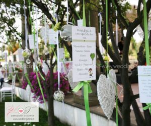 tableau mariage con nastri grafica personalizzata