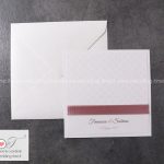 Partecipazione matrimonio moderna con stampa fronte retro e nastro in raso a decorazione. semplice e delicata