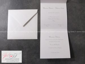Partecipazione matrimonio moderna con nastro in raso, semplice ma elegante