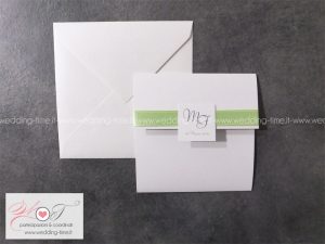 Partecipazione matrimonio moderna con nastro in raso, semplice ma elegante