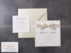partecipazione matrimonio elegante con nastro
