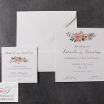 partecipazione matrimonio grafica fiori vintage rosa cipria shabby chic