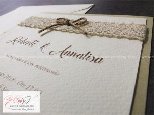 Partecipazione matrimonio shabby chic pizzo