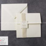 Partecipazione Matrimonio Shabby Chic con dettaglio in Pizzo