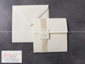 Partecipazione Matrimonio Shabby Chic con dettaglio in Pizzo