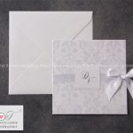 partecipazione matrimonio classica elegante con nastrino