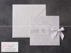 partecipazione matrimonio classica elegante con nastrino