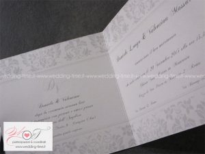 partecipazione matrimonio classica elegante con nastrino