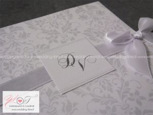partecipazione matrimonio classica elegante con nastrino