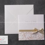 partecipazione matrimonio classica e raffinata con decoro grafico e nastrino