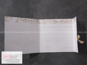 partecipazione matrimonio classica e raffinata con decoro grafico e nastrino