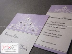 partecipazione matrimonio elegante con strass