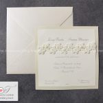 partecipazione di matrimonio elegante con pizzo floreale