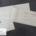 partecipazione matrimonio elegante raffinata con pizzo e nastro