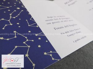 partecipazione matrimonio grafica a tema stelle