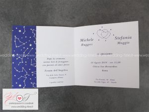 partecipazione matrimonio grafica a tema stelle