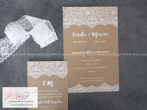 partecipazione matrimonio grafica shabby chic stampa pizzo
