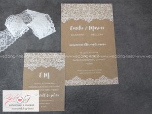 partecipazione matrimonio grafica shabby chic stampa pizzo