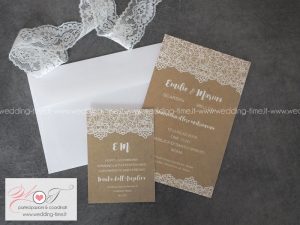 partecipazione matrimonio grafica shabby chic stampa pizzo