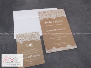 partecipazione matrimonio grafica shabby chic stampa pizzo
