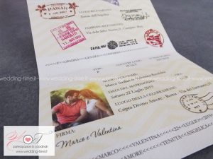 partecipazione matrimonio grafica passaporto dell'amore