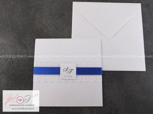 invito matrimonio nozze elegante pizzo nastro nozze