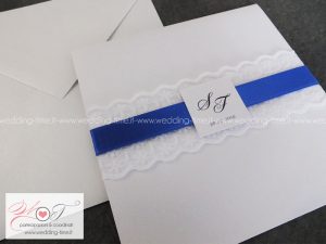 invito matrimonio elegante pizzo nastro nozze
