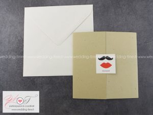 invito nozze vintage baffi bocca
