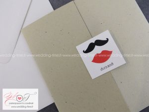 invito nozze vintage baffi bocca