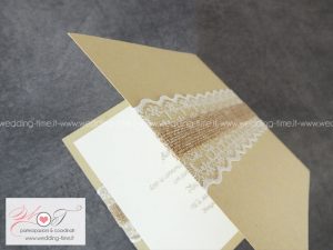 partecipazione matrimonio shabby chic kraft pizzo yuta