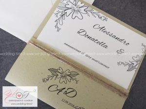 partecipazione matrimonio shabby chic rustica spago kraft