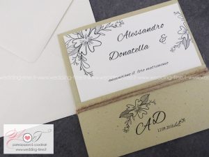 partecipazione matrimonio shabby chic rustica spago kraft