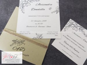 partecipazione matrimonio shabby chic rustica spago kraft
