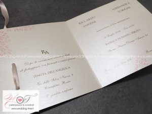partecipazione matrimonio con decoro oro rosato