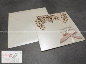 partecipazione matrimonio con decoro oro rosato